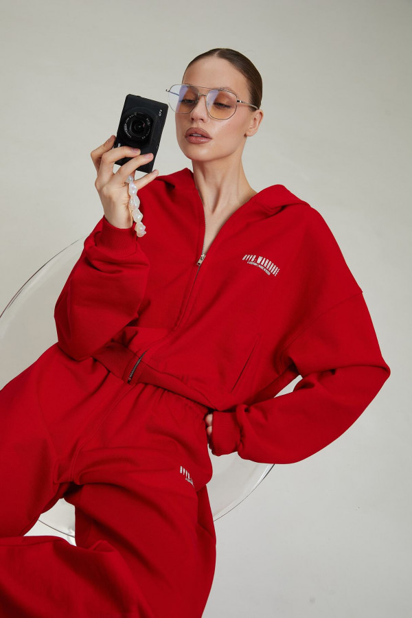 Зип худи кроп OYYO G EDITION красный (XS)
